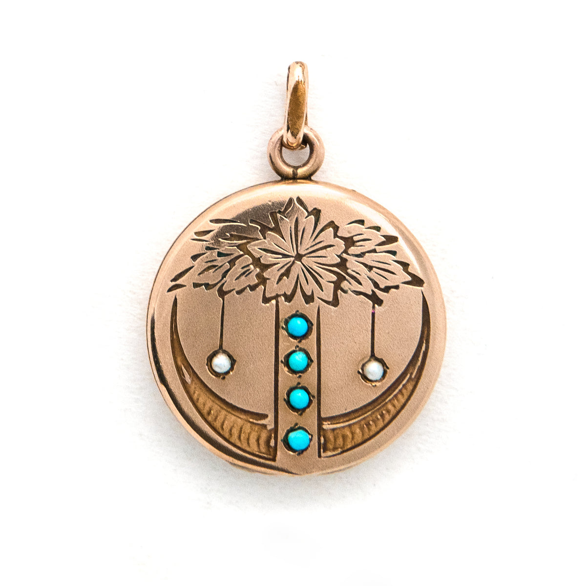 Turquoise & Pearl Chandelier Locket