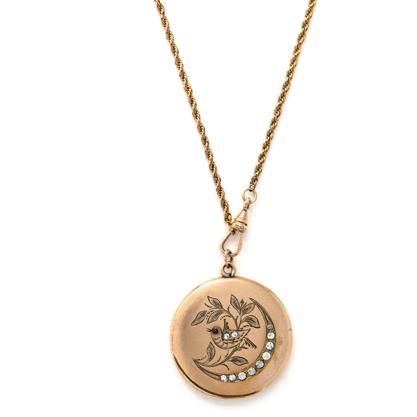 Swallow & Crescent Moon Locket