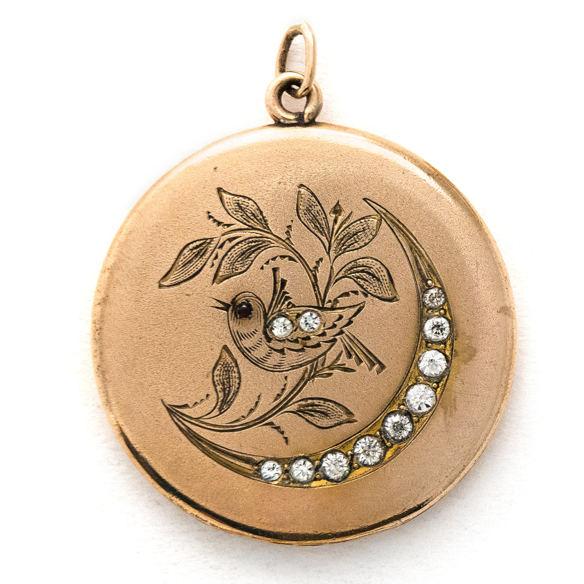 Swallow & Crescent Moon Locket