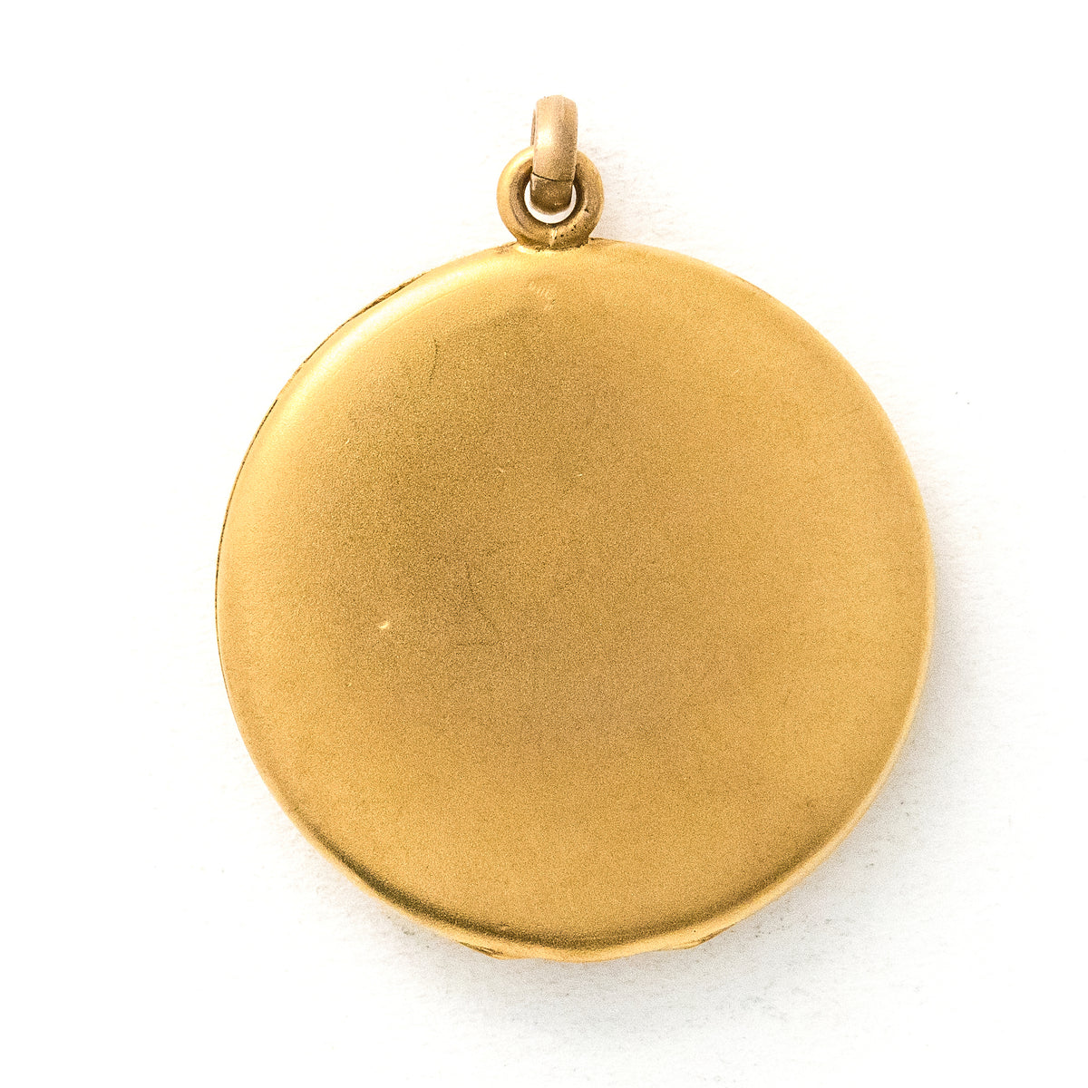 back view of cupids breath antique gold fill locket