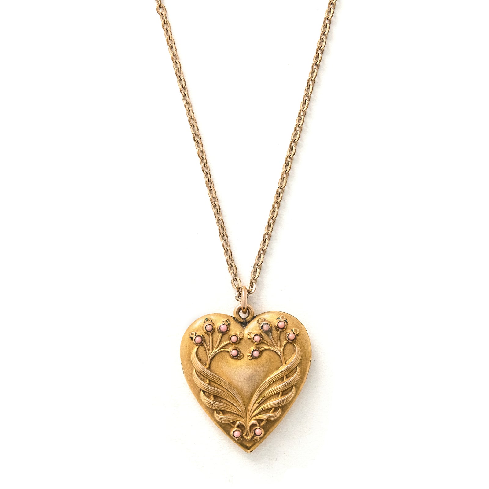 Coral Berry Heart Locket