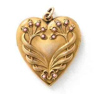 Coral Berry Heart Locket