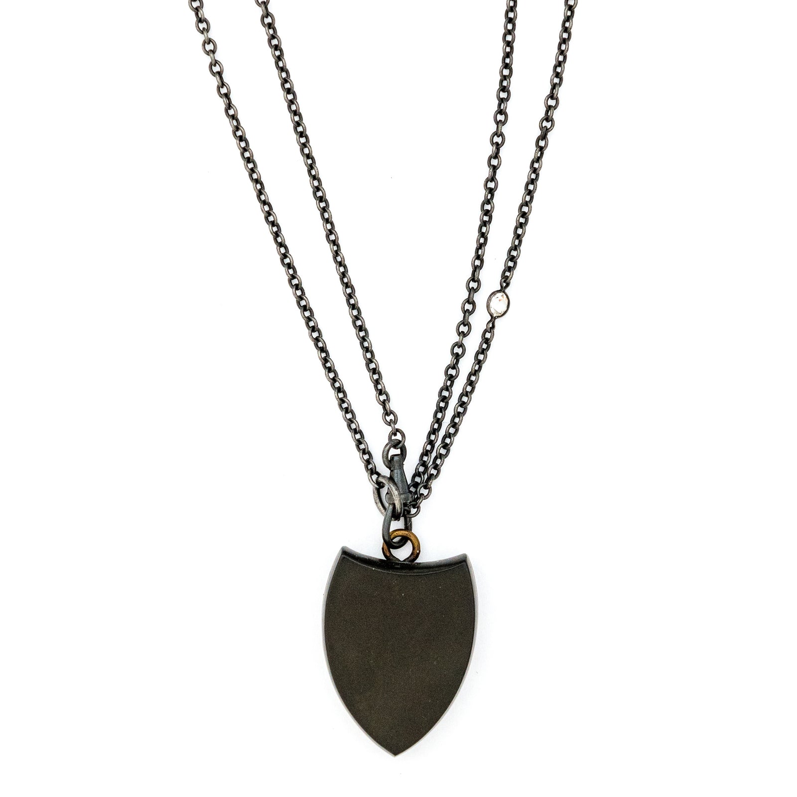 Victorian Bog Oak Shield Antique Locket