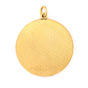 Textured Waves Antique Locket, delicate repeating pattern, gold fill locket, front locket view