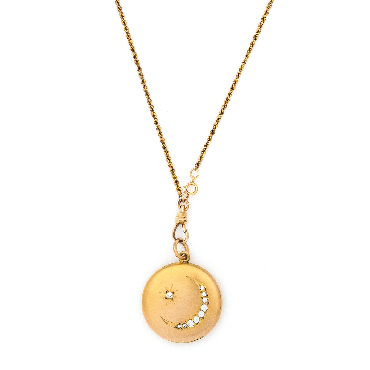 Matte Crescent Moon & Starburst Locket