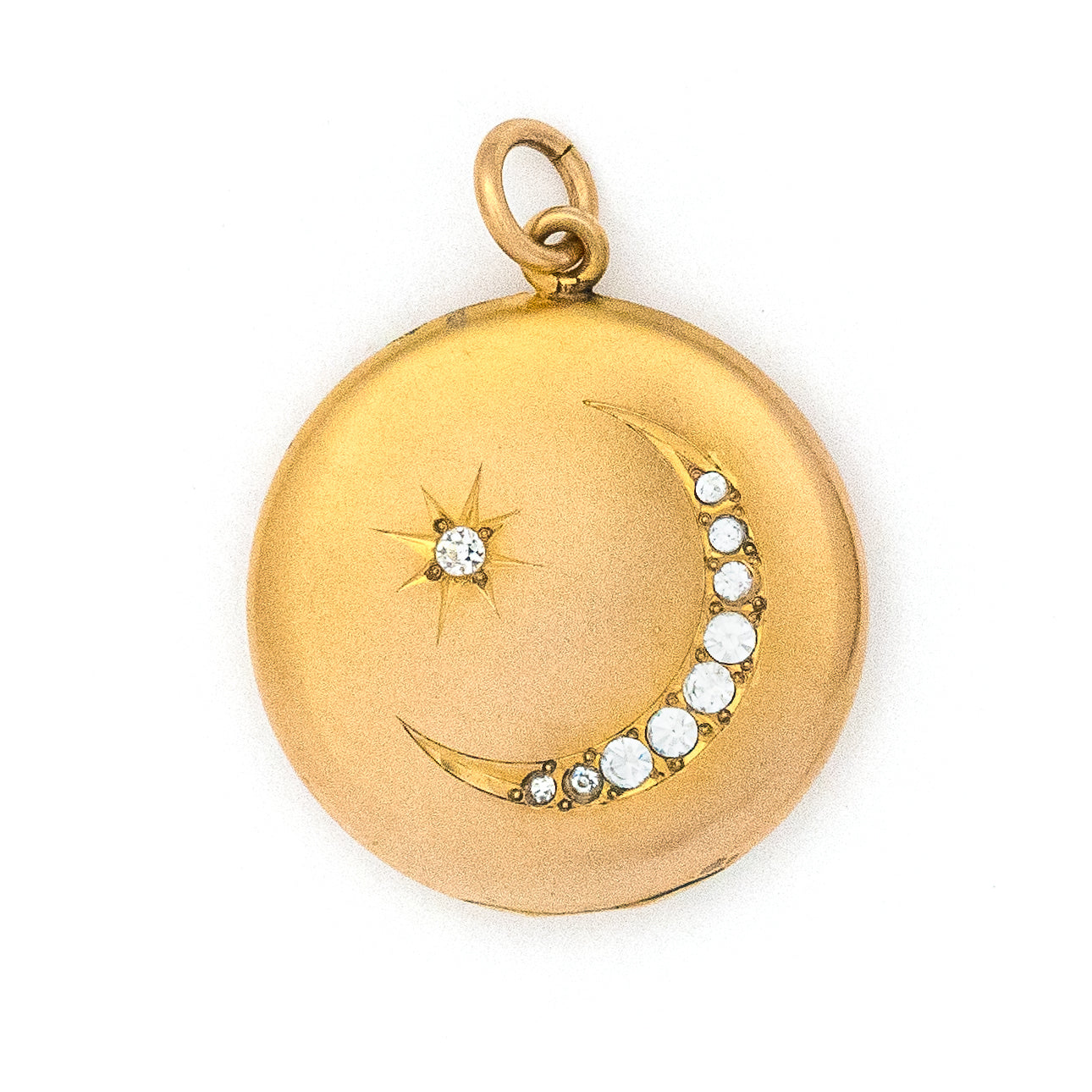 Matte Crescent Moon & Starburst Locket