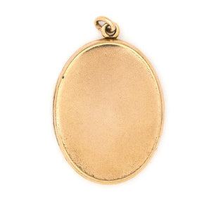 Oval Pearl Fleur De Lis Antique Locket, beautiful gold fill and pearl locket, perfect for holding pictures and photos, back view