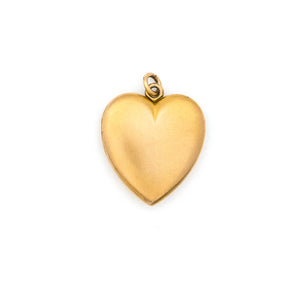 Matte Twinkle Heart Antique Locket, gold fill with white paste stones, perfect for holding pictures and photographs, back view