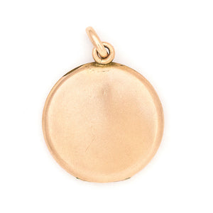 Botanical Shield Antique Locket, gold fill locket with white paste stones, perfect for holding photos and pictures, back view