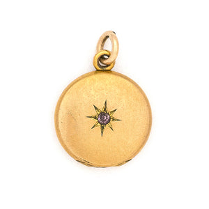 Petite Matte Purple Starburst Antique Locket