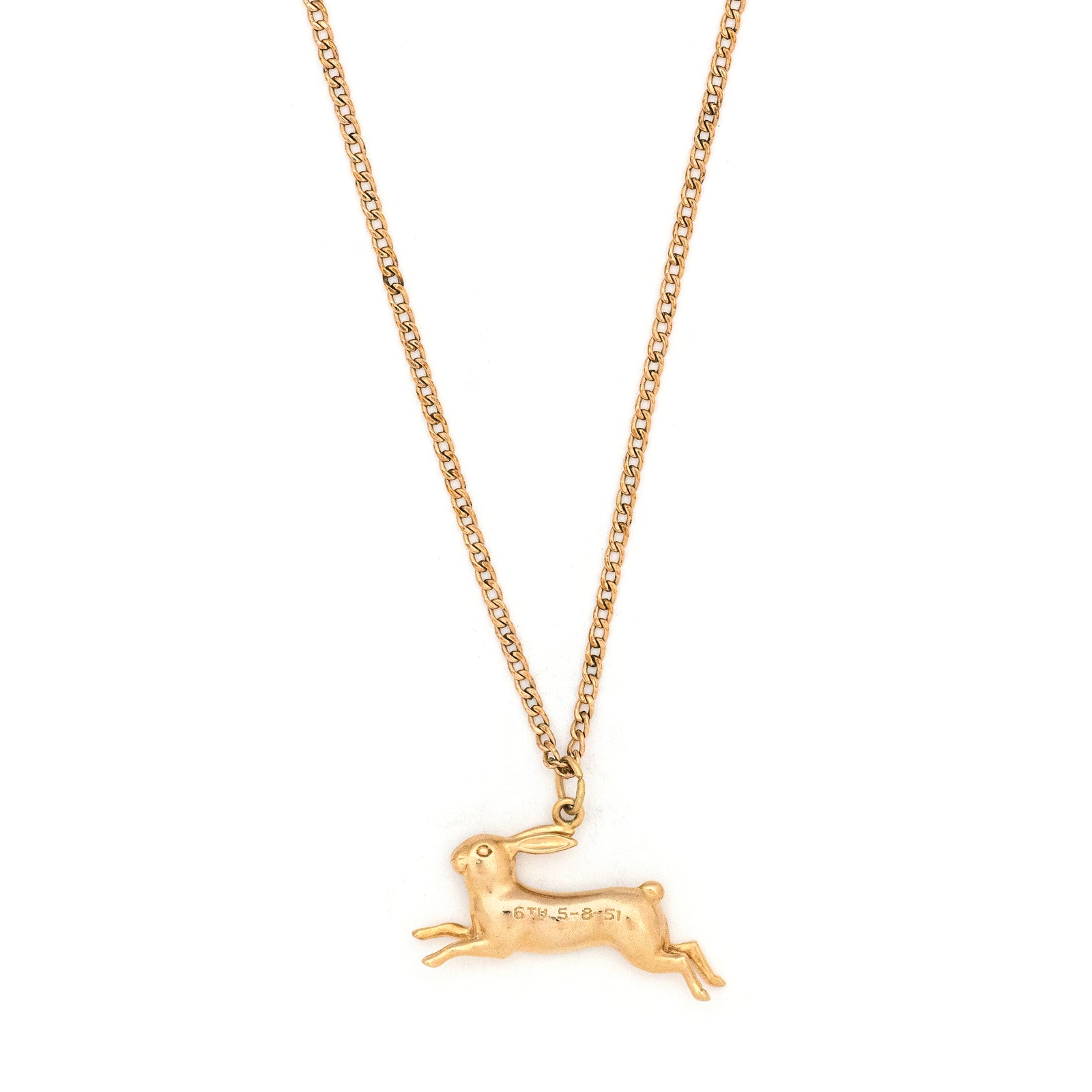 14K Vintage Rabbit Charm