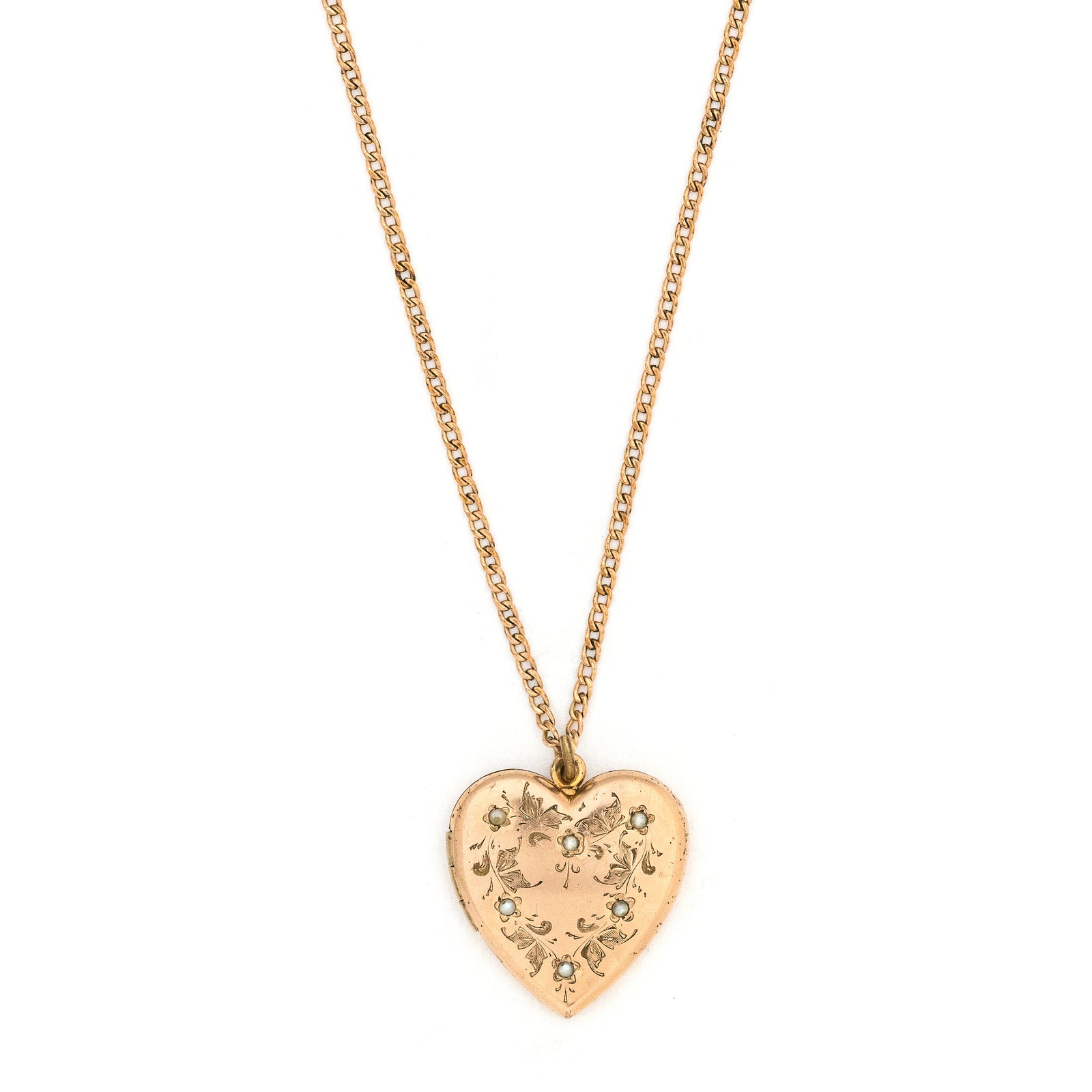 Pearls on the Vine Heart Locket