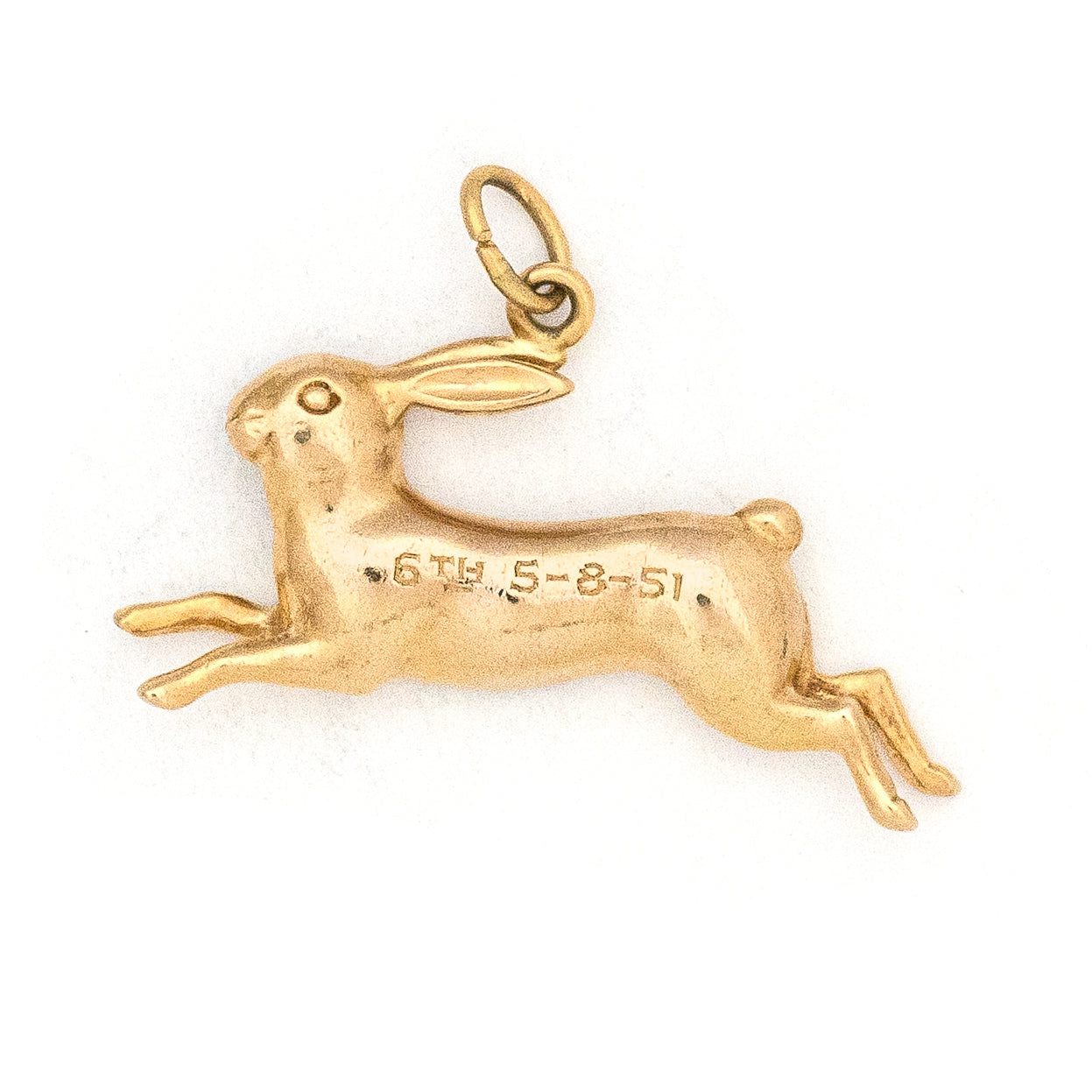14K Vintage Rabbit Charm