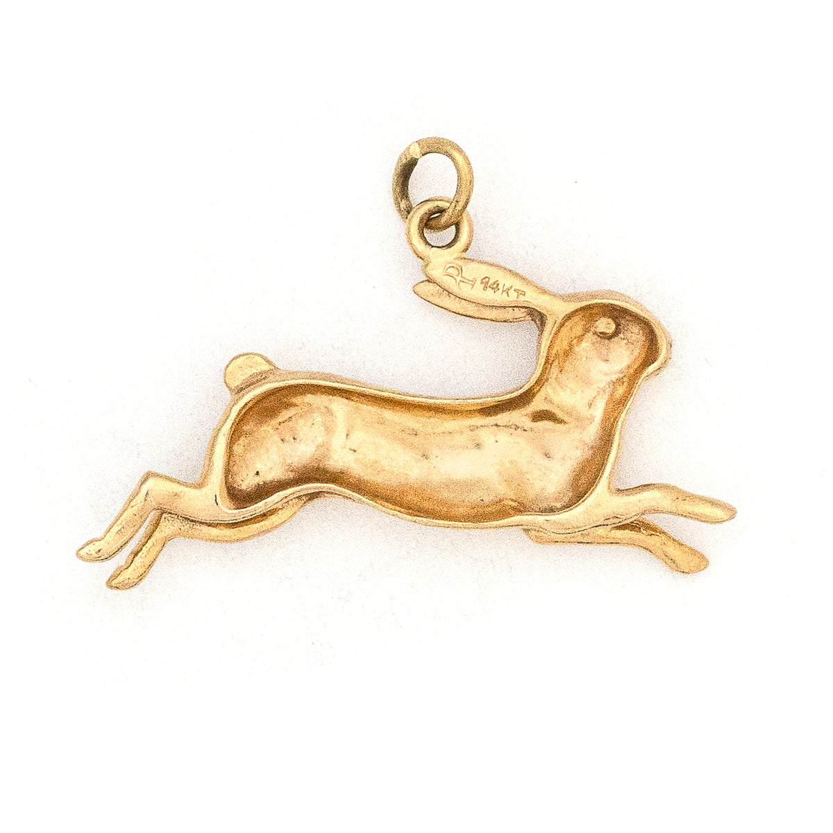 14K Vintage Rabbit Charm