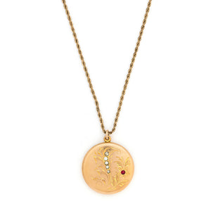 Red & White Forget Me Not Locket
