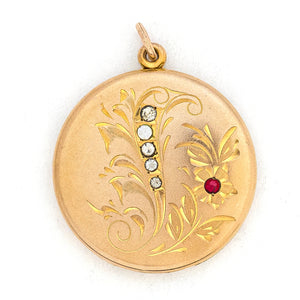 Red & White Forget Me Not Locket