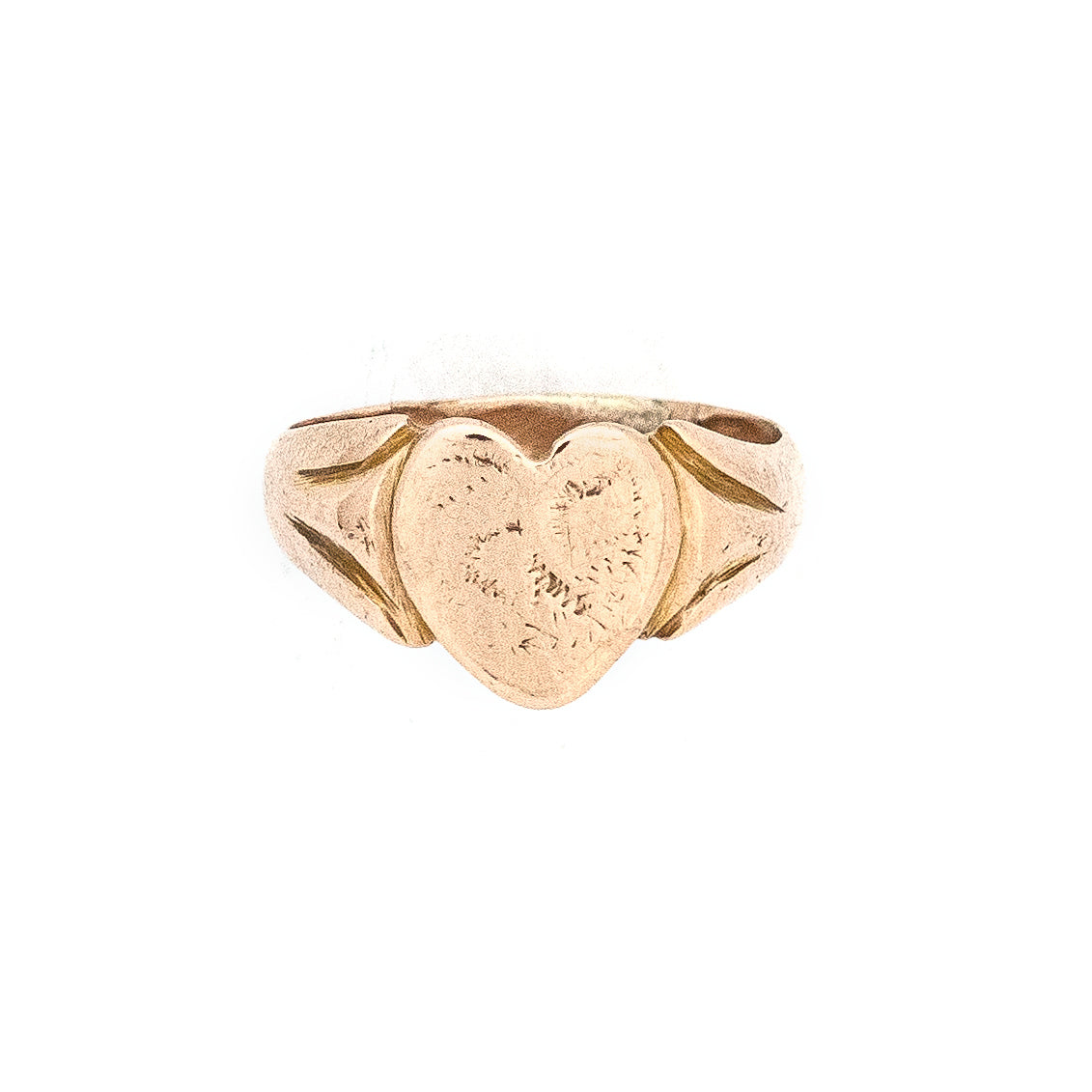 Antique 12K Gold Heart Signet Ring - Luna & Stella