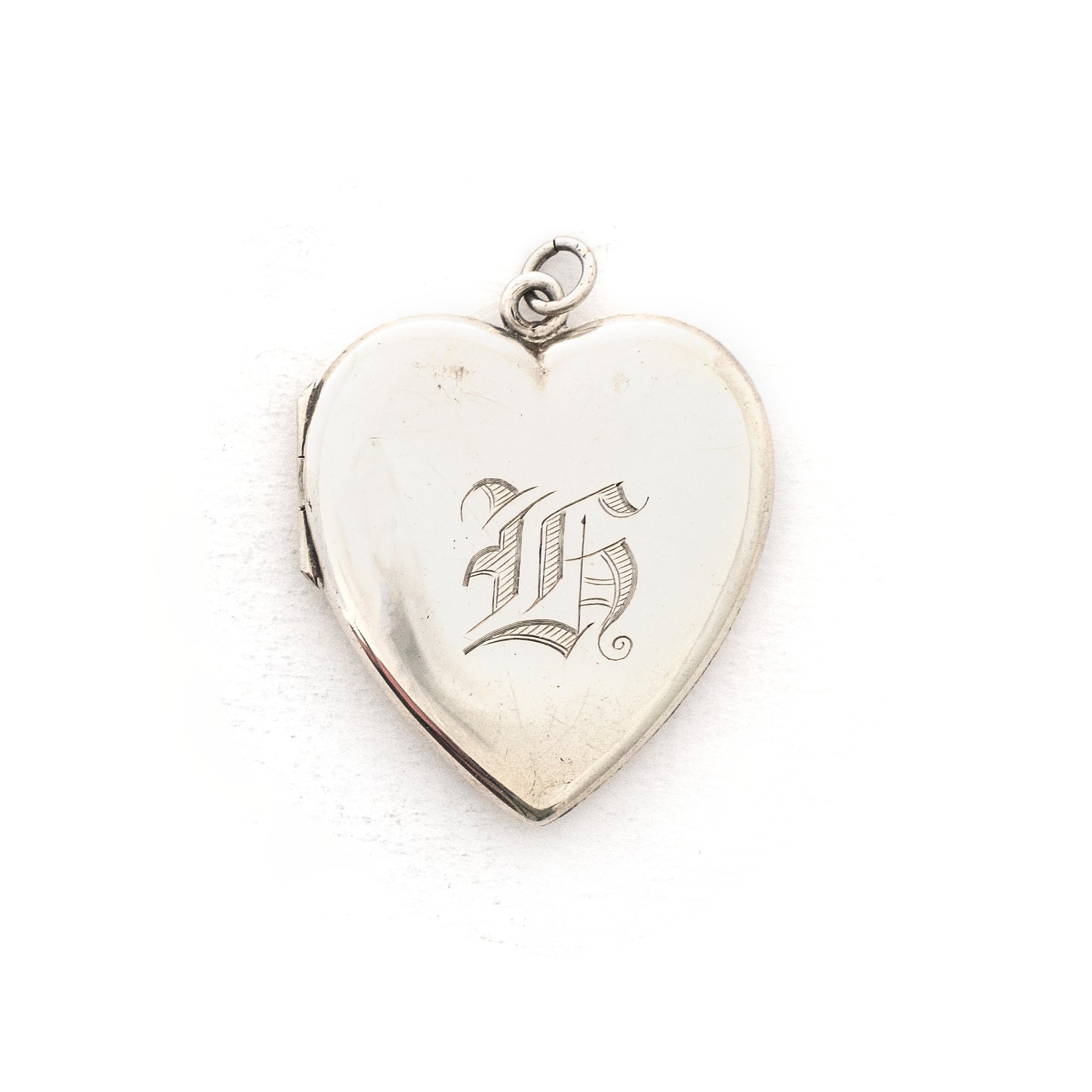 Sterling Silver "K" Vintage Heart Locket