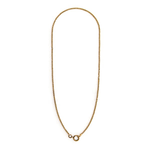 This gold fill antique round wheat chain is the perfect addition to any jewelry lovers collection. It can be worn alone, with charms or a locket, or layered with other chains for a bold statement. A true staple! Full necklace view
