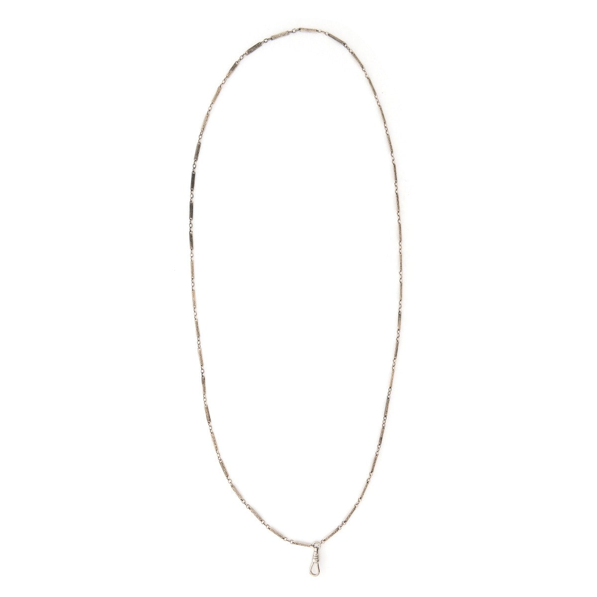 Link Chain Bar Engraved Necklace [Sterling Silver]