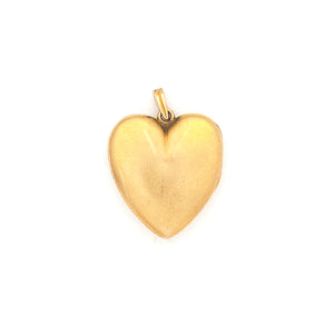 10K Gold Matte Diamond Heart Antique Locket