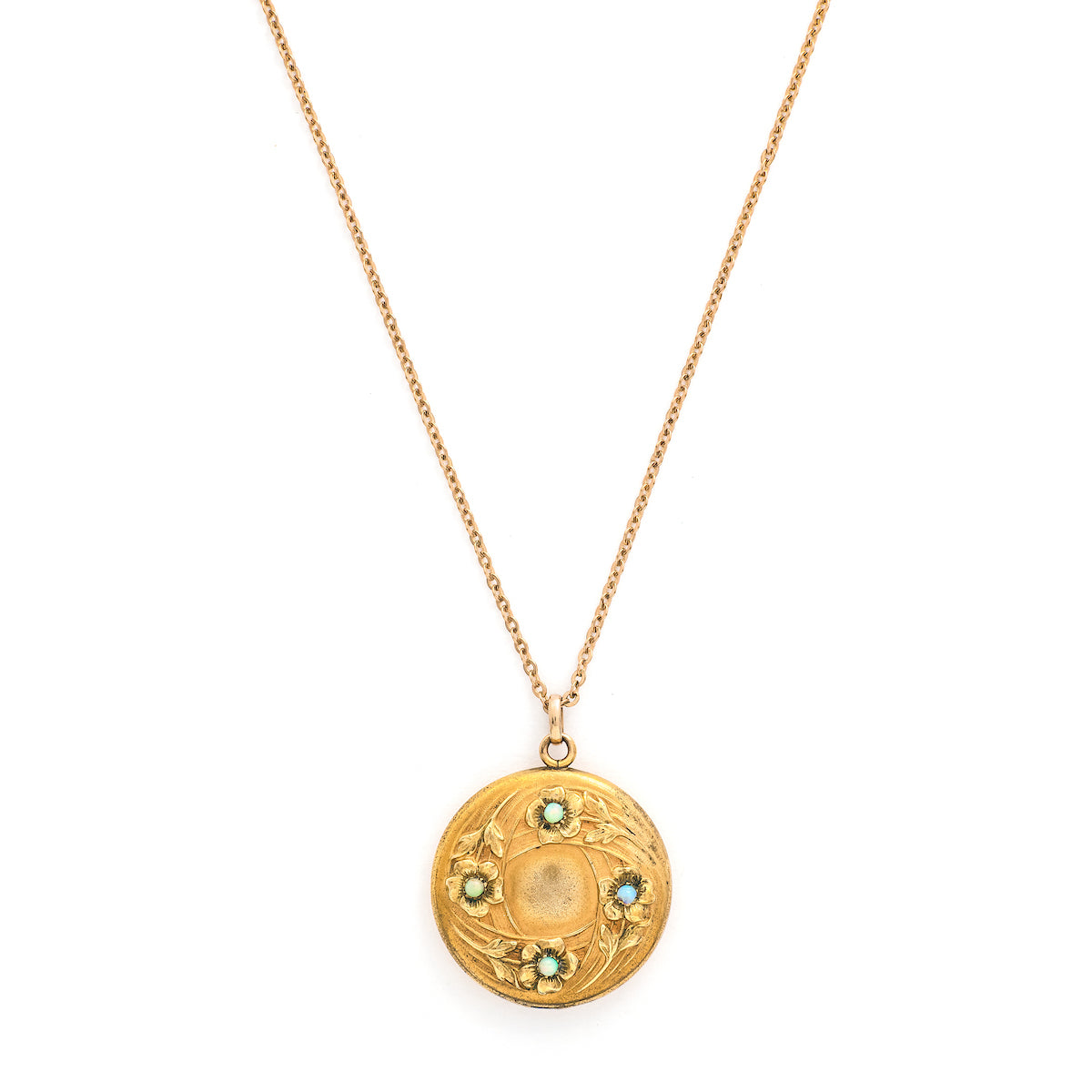 Opal Forget-Me-Not Antique Locket