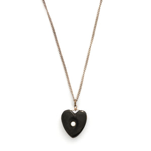 Antique Jet Heart Pendant