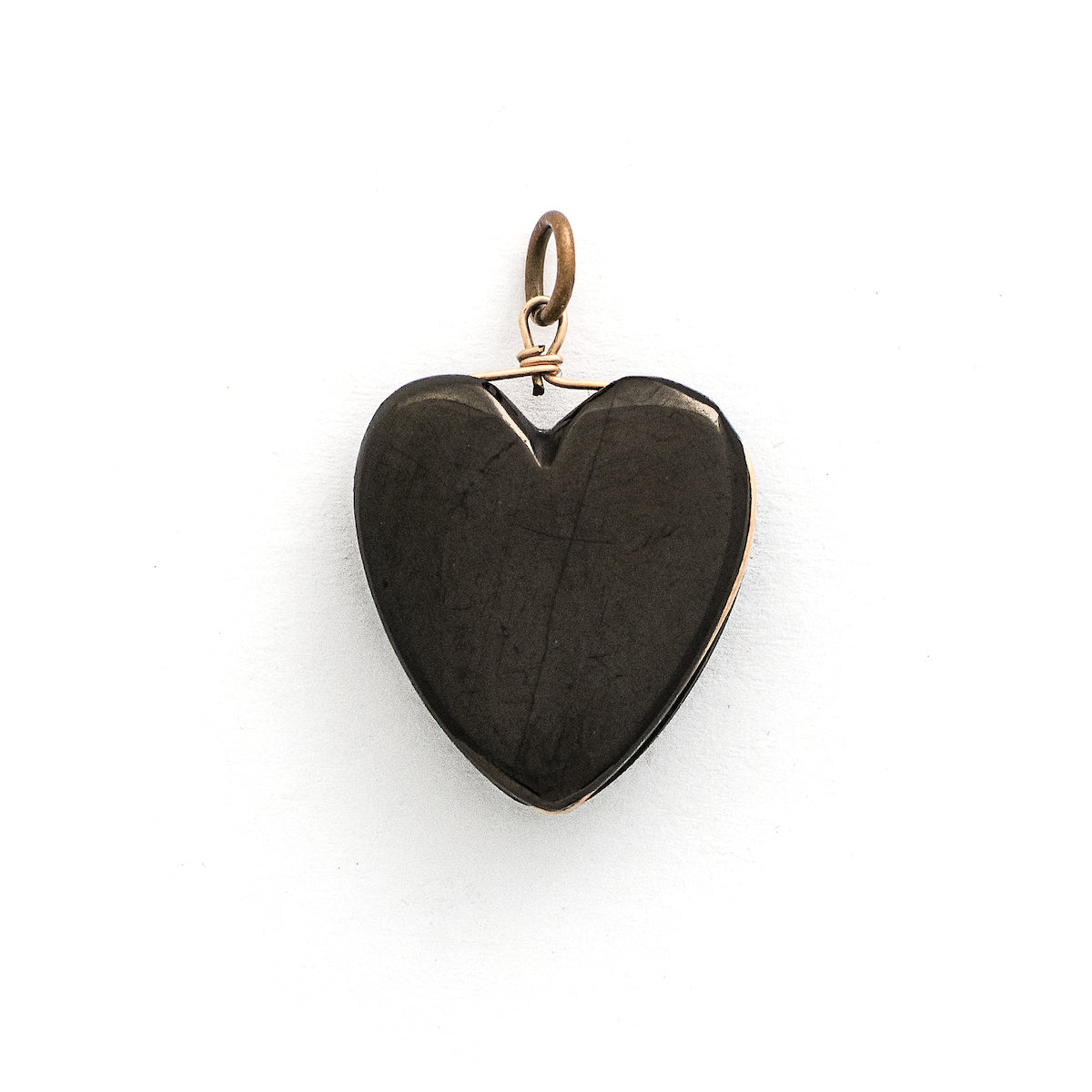 Antique Jet Heart Pendant