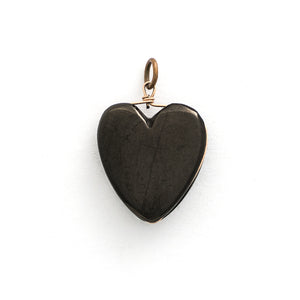 Antique Jet Heart Pendant