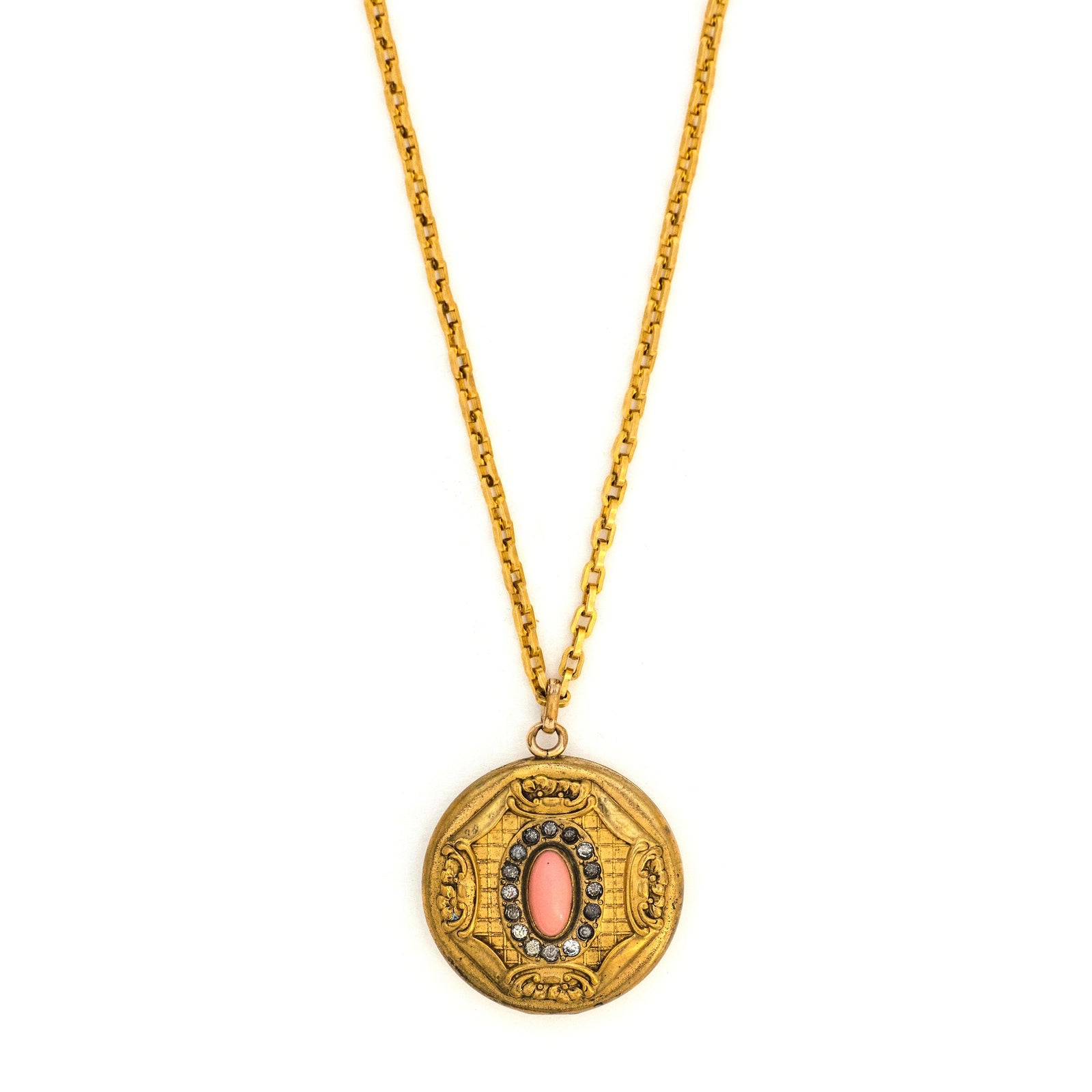 Coral Cabochon Locket