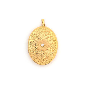 14K Gold 4-Photo Flower Locket