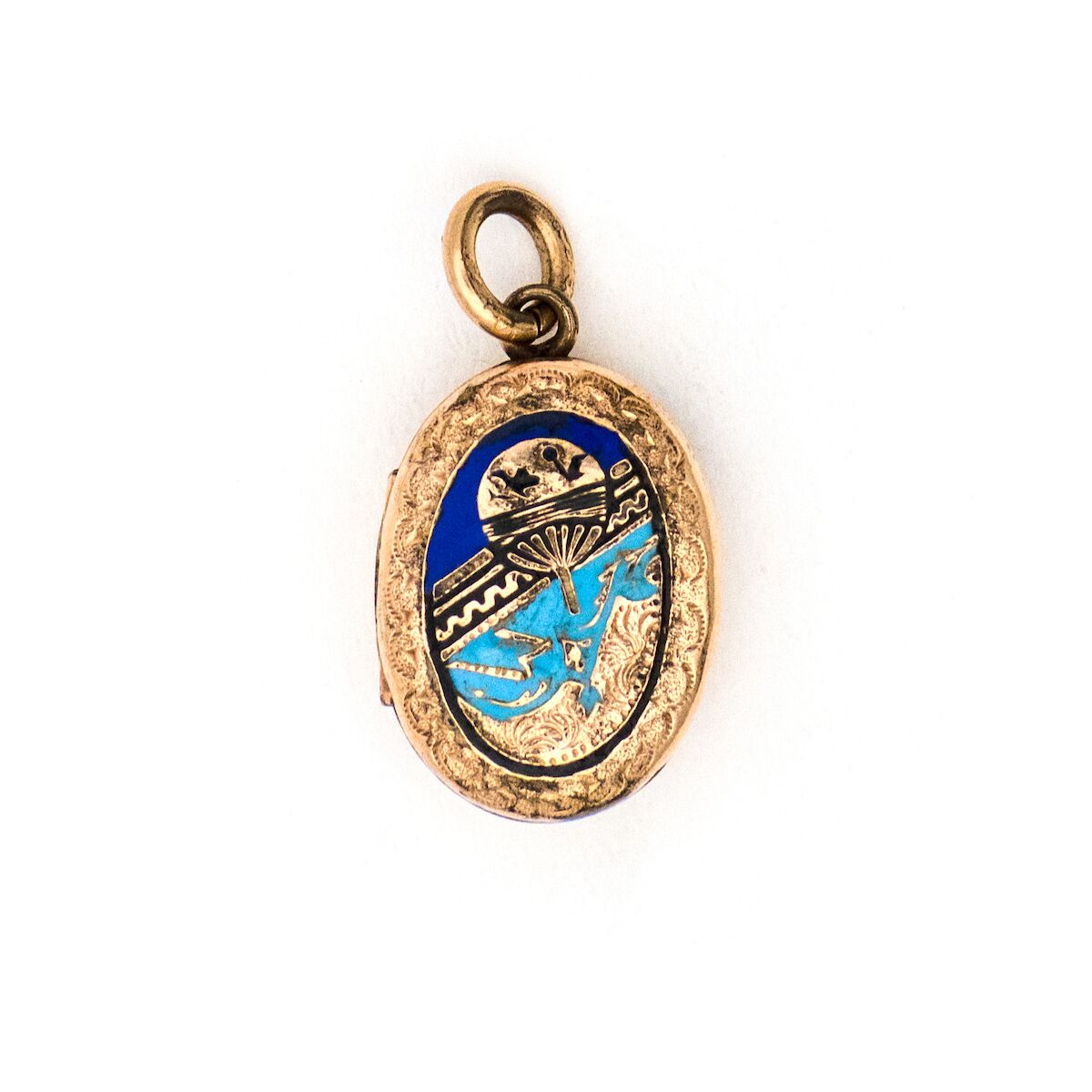 Vintage Fan Enamel Locket