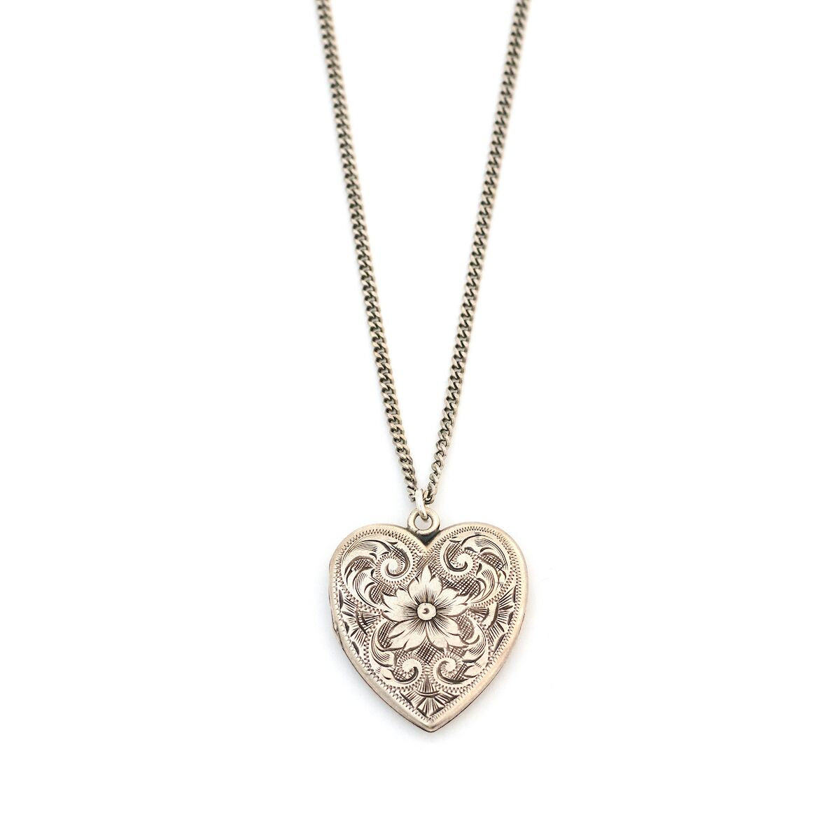 Sterling Silver Lily Heart Locket