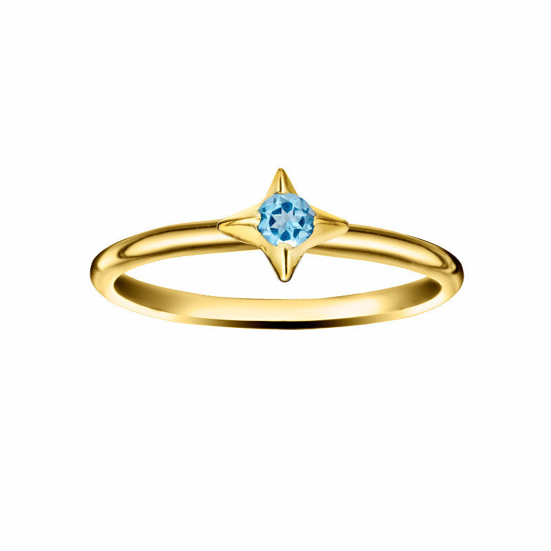 North Star Stacking Birthstone Rings - 14K Gold - Luna & Stella
