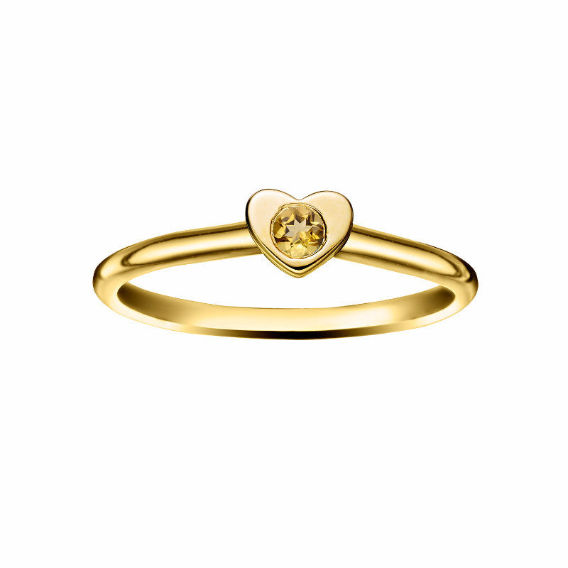 Heart Stacking Birthstone Rings - 14K Gold - Luna & Stella