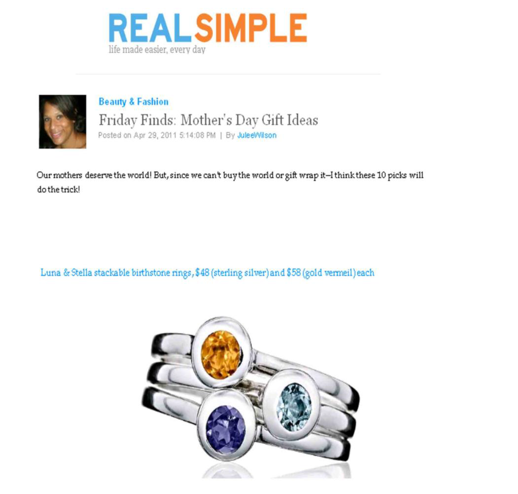 Crescent Moon Stacking Birthstone Rings - Sterling Silver