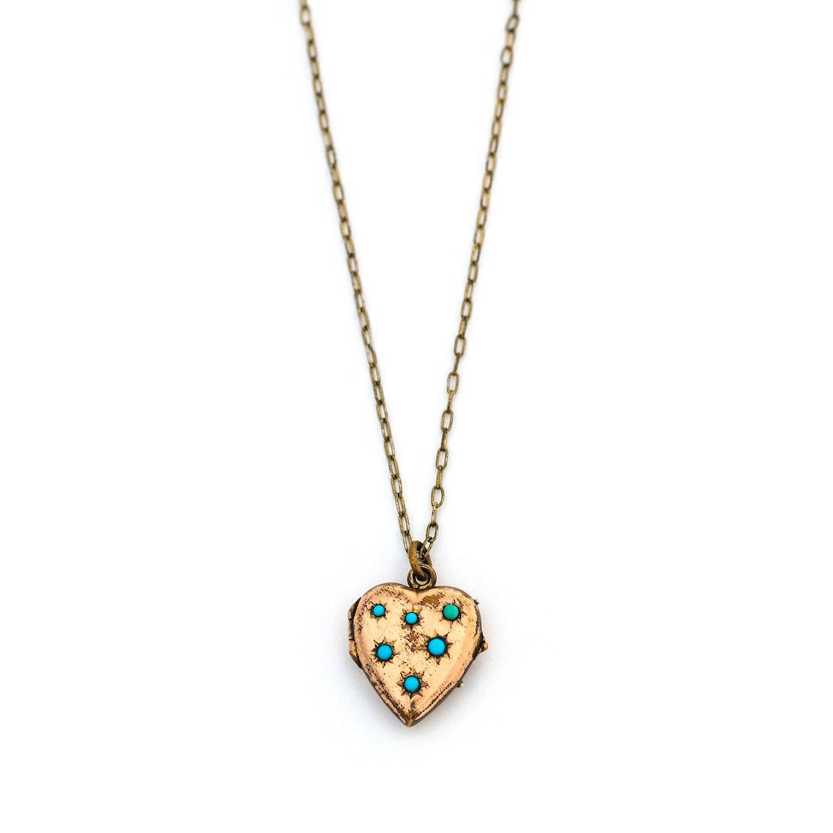 Turquoise Stars Heart Locket