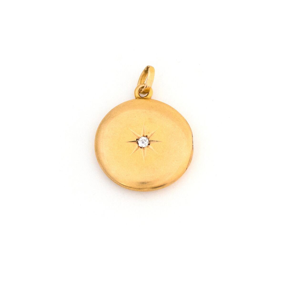 Petite 14K Gold & Diamond Starburst Locket