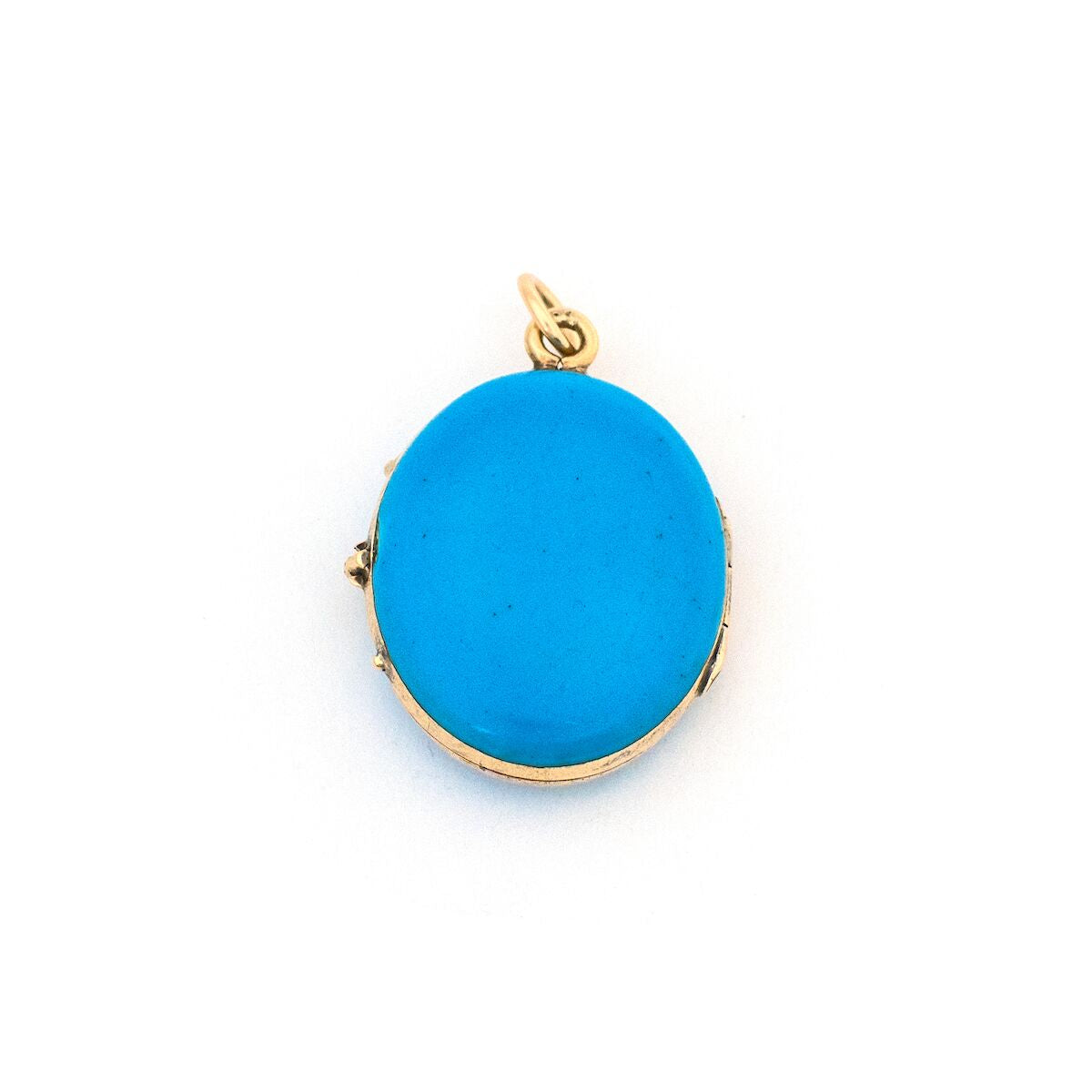 14K Blue Enamel Ribbon Locket