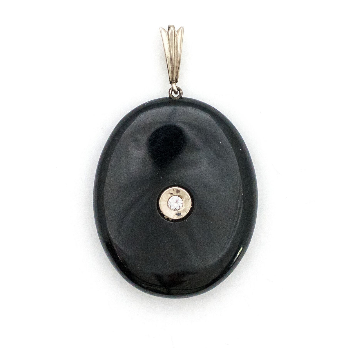 14K Diamond & Onyx Locket