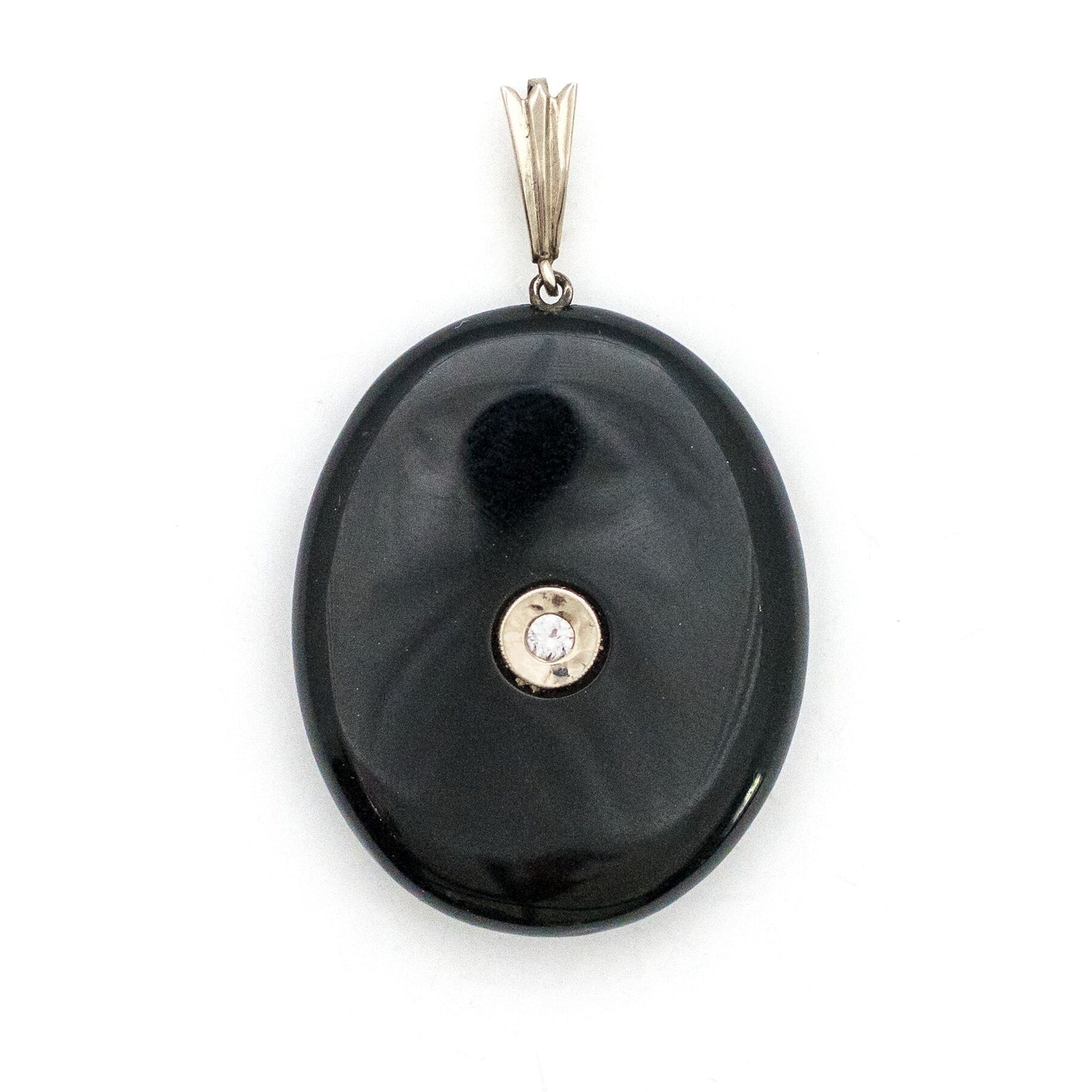 14K Diamond & Onyx Locket