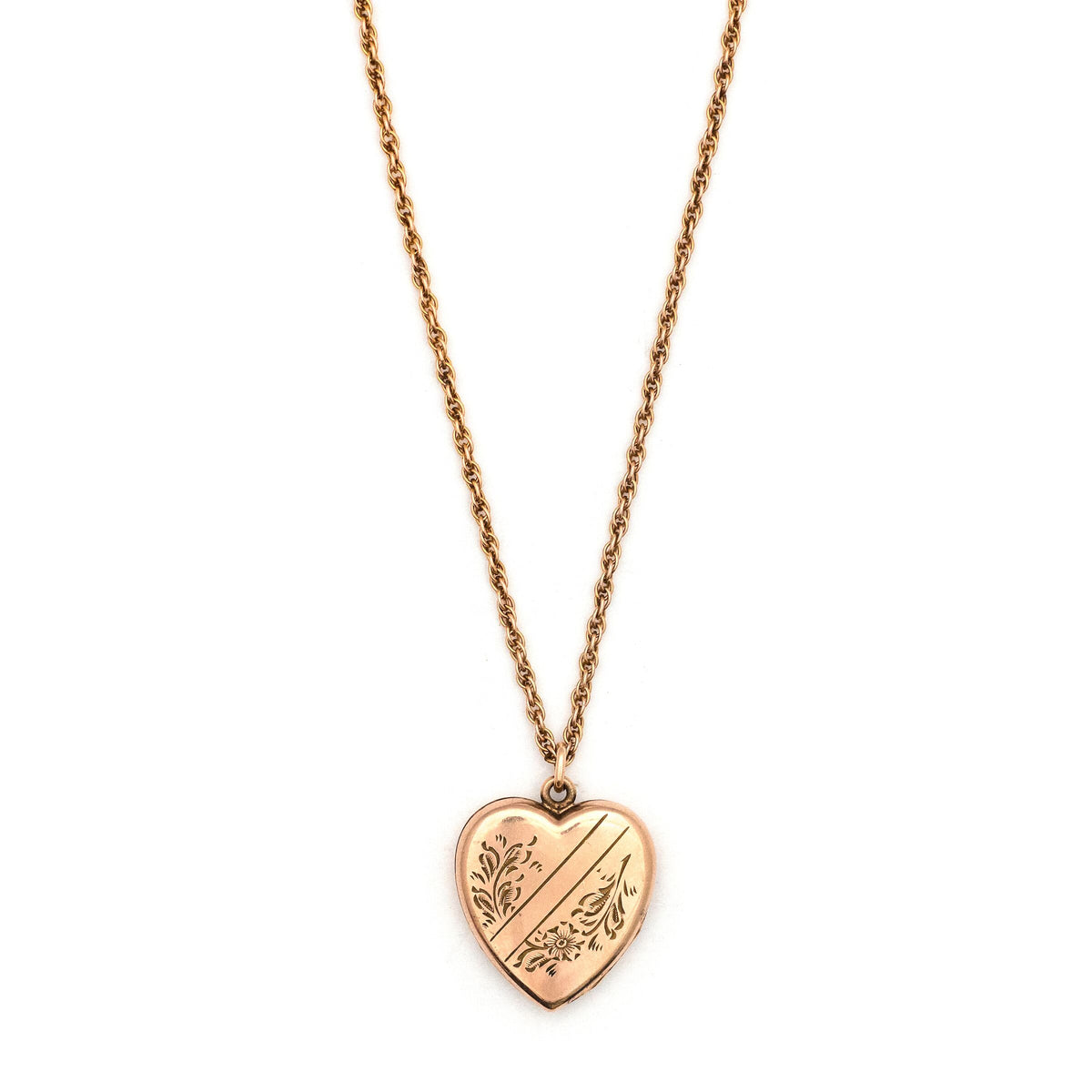 Floral Crossbar Heart Locket