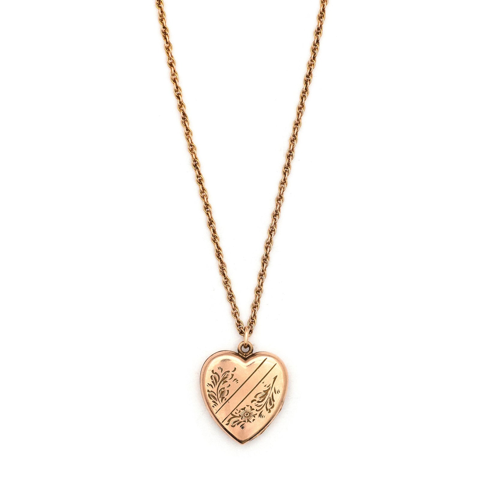 Floral Crossbar Heart Locket