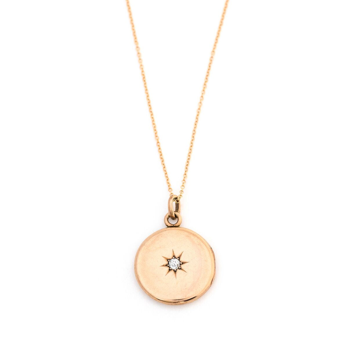 14K Gold and Diamond Victorian Starburst Locket