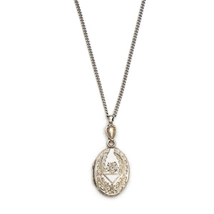 Petite Sterling Silver Oval Wreath Locket