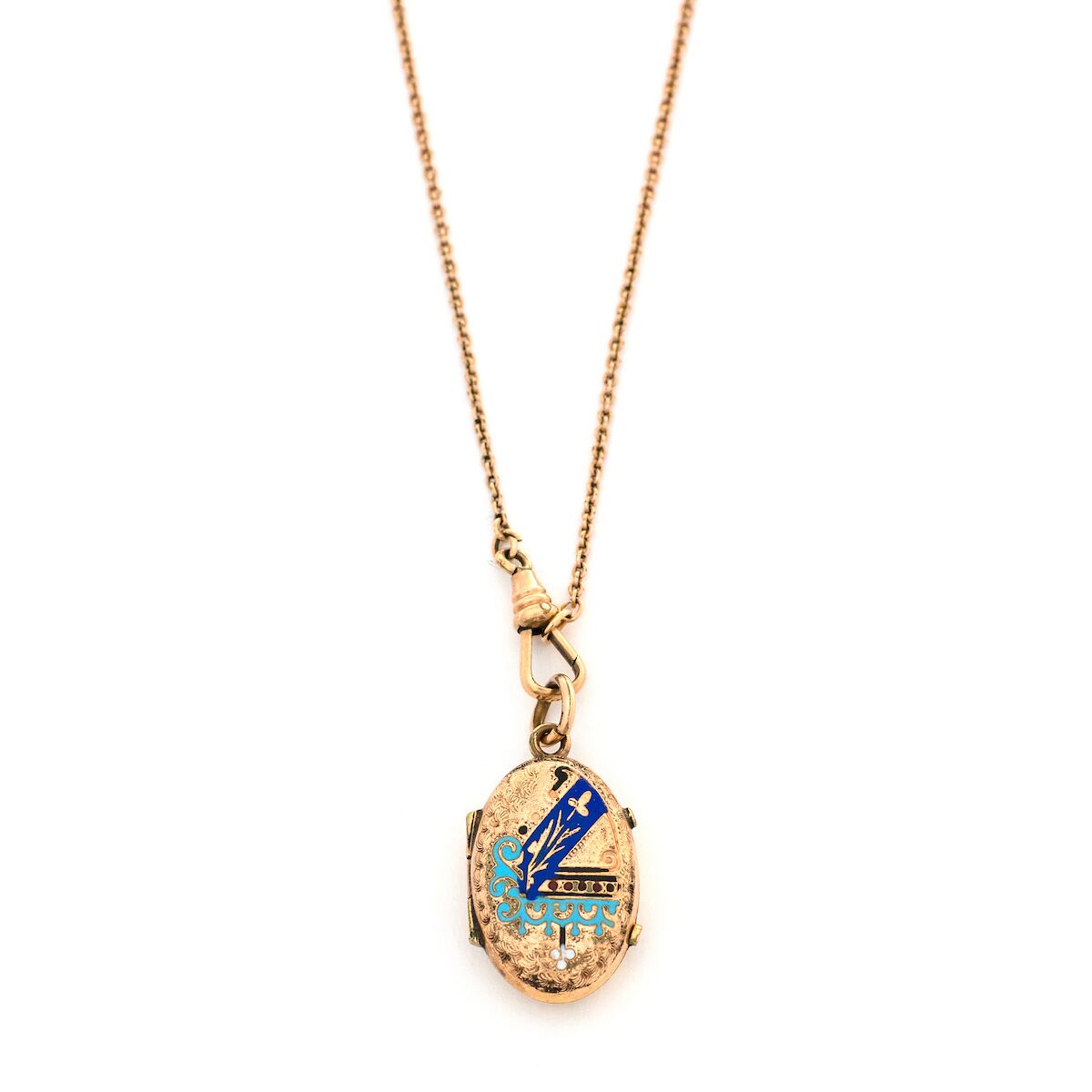 Something Blue Enamel Oval Locket