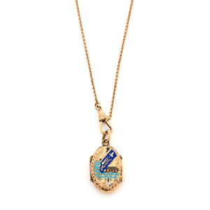 Something Blue Enamel Oval Locket