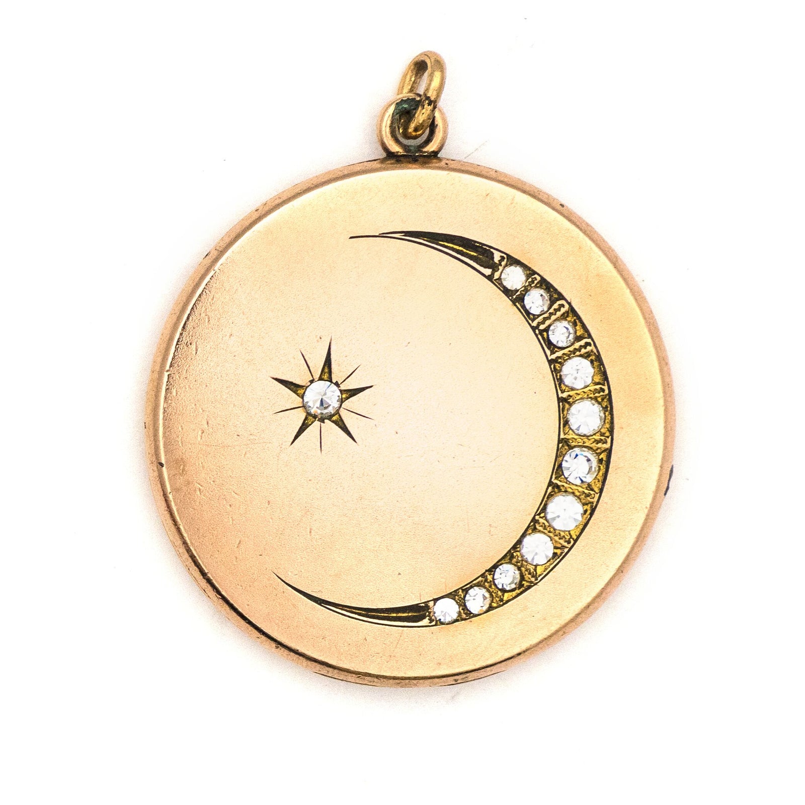 Large Crescent Moon & Starburst Locket