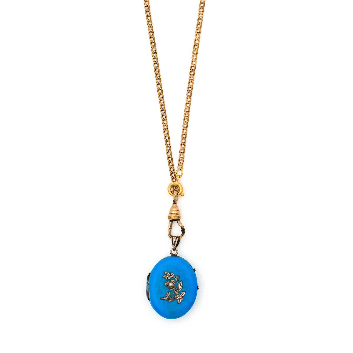 Pearl & Blue Enamel Locket