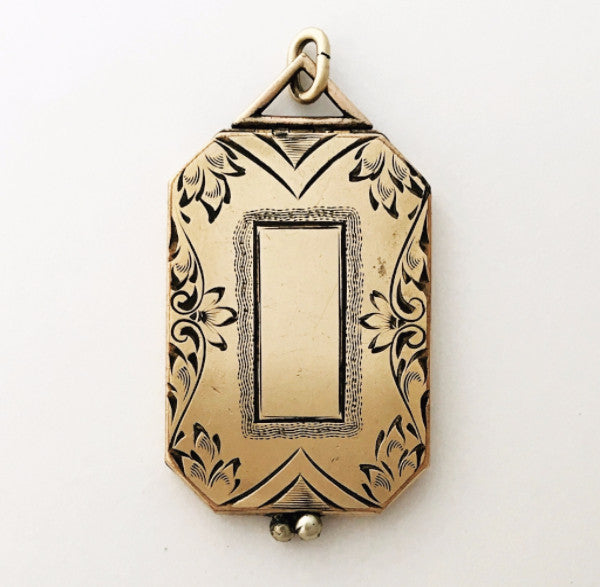 Deco Retangular Antique Locket